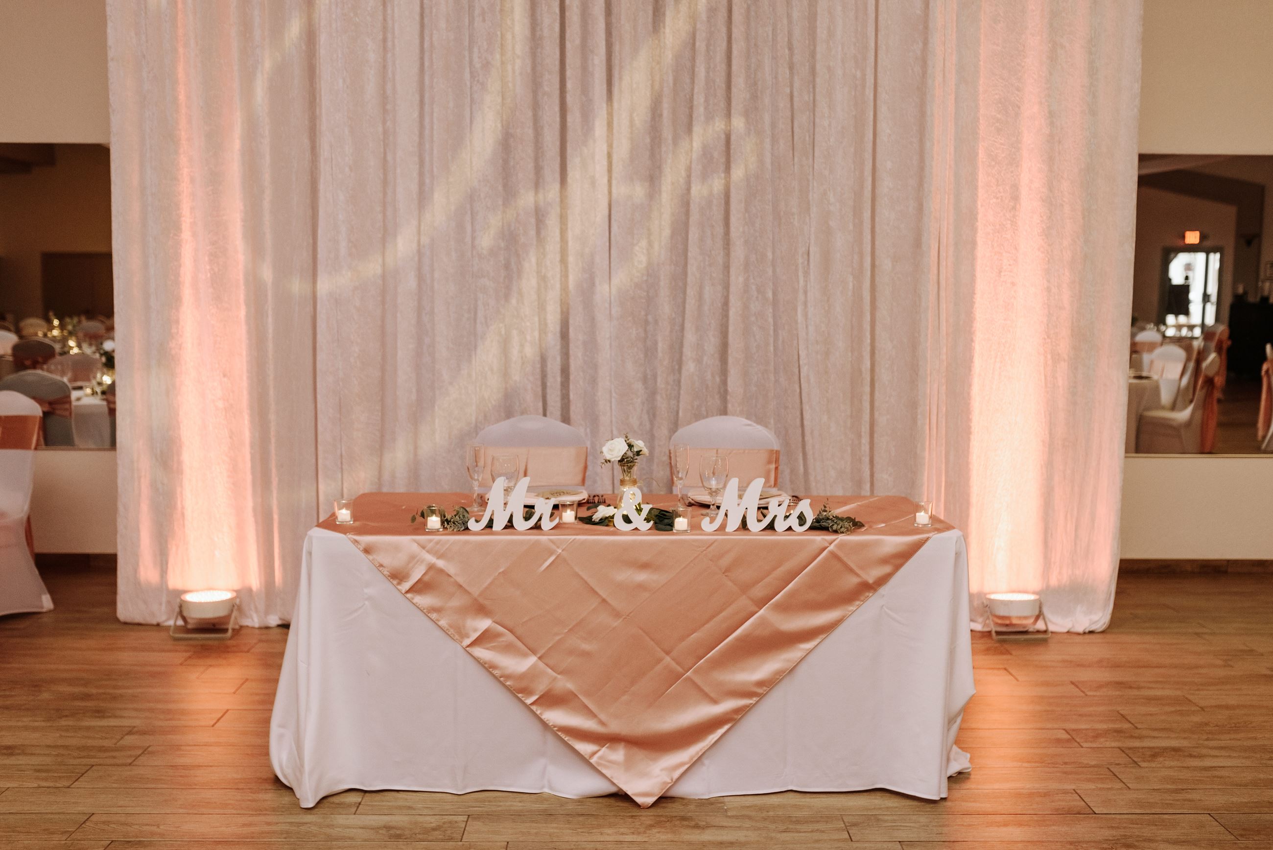 Sweetheart Table set up in the Auditorium